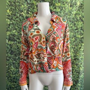 Haute Hippie Multicolor Paisley Blouse